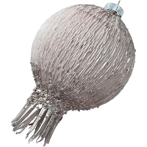 Ялинкова іграшка Dashuri Гранат 8 см зі срібною поталлю, пудра 24190302