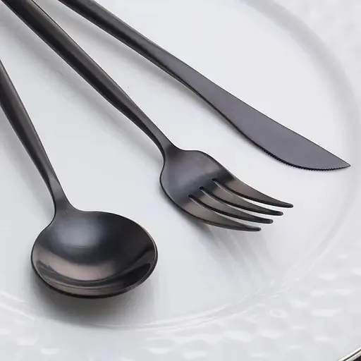 Набор столовых приборов Black из нержавеющей стали 18/10 на 4 предмета. - фото 2
