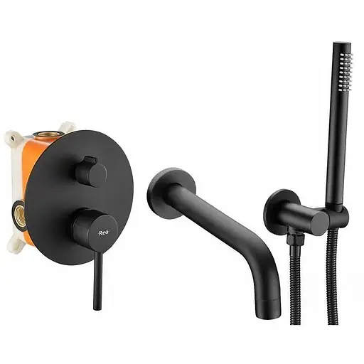 Душова система Rea Lungo black + BOX чорний REA-P6300, Чорний - фото 1