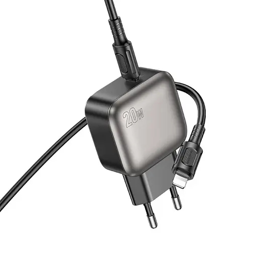 СЗУ Borofone BAS53A Absolute PD20W (1USB-C) + кабель Type-C to Lightning - фото 3