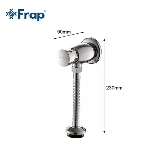 Кран натискний для пісуару Frap механічний, хром F7201, Хром - фото 4