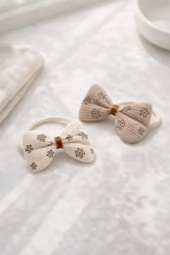 Набір текстильних гумок для волосся з м'якими бантиками 20 гумок - фото 3