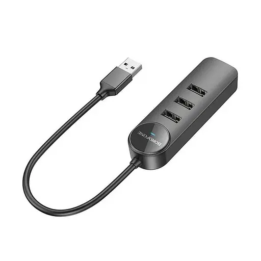 Конвертер Хаб адаптер Borofone DH5 Erudite 4-in-1 на 4 Usb 2.0 с кабелем 20 см - фото 2