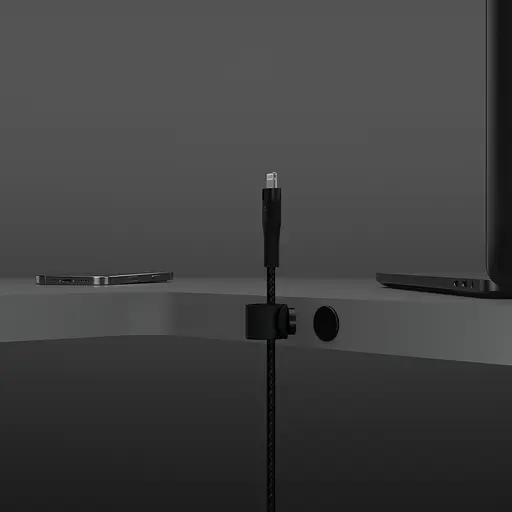 Belkin Кабель USB-С - Lightning, BRAIDED SILICONE, 1m, black - фото 4