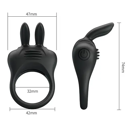 Эрекционное кольцо Pretty Love Davion Penis Ring 7.4 см черный - фото 6