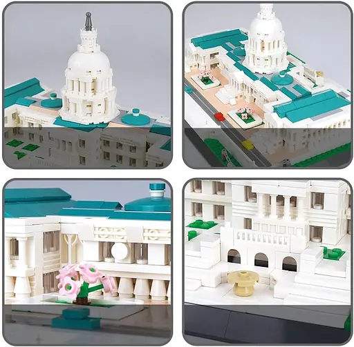 Конструктор архітектура  Wange  Капітолій Вашингтон США United States Capitol модель 3D для дітей та дорослих 1074 деталей - фото 5