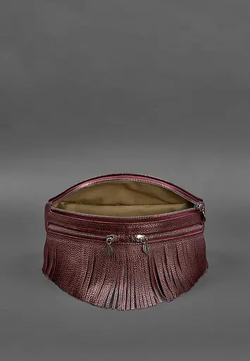 Шкіряна жіноча сумка на пояс Spirit бордова - фото 5