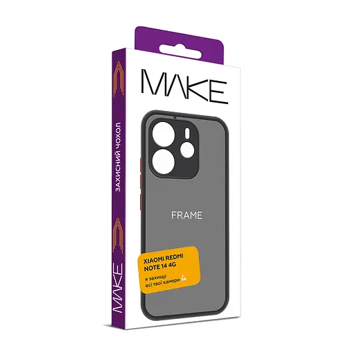 Чохол MAKE Xiaomi Redmi Note 14 4G Frame Black - фото 2