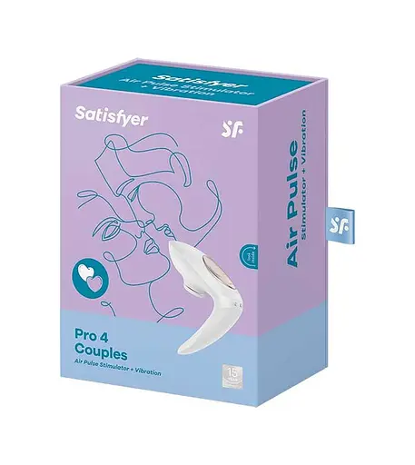 Вібратор з вакуумною стимуляцією для пар Satisfyer Pro 4 Couples 12.3 см білий - фото 8