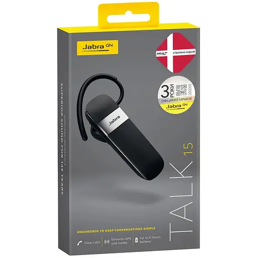 Гарнитура Jabra Talk 15 SE Bluetooth моно черная - фото 1