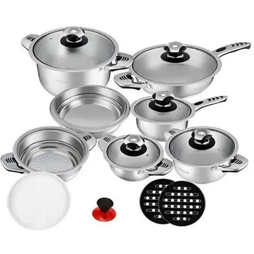Набір каструль з кришками Haus Lux HL-16RC 16 предметів - фото 1