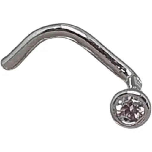 Золотая серьга-пирсинг Астор в нос с фианитом. 2182524Б