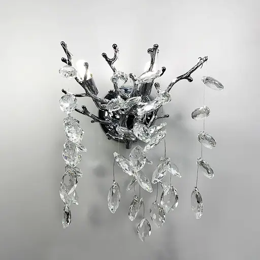 Вишукане срібне бра DIAMINA з кришталевим камінням Арт. W33007/2 S CH Line F - фото 7