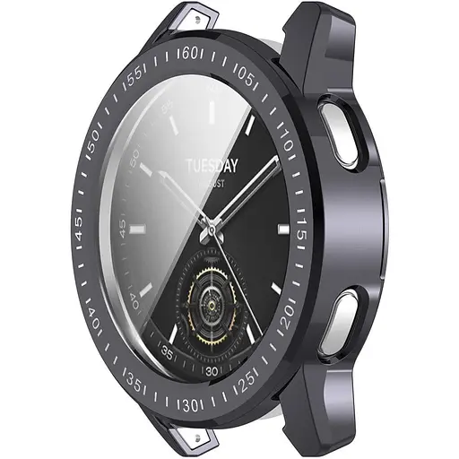 Защитный чехол Tamister для смарт-часов Xiaomi Watch S3 с пленкой темно-серый