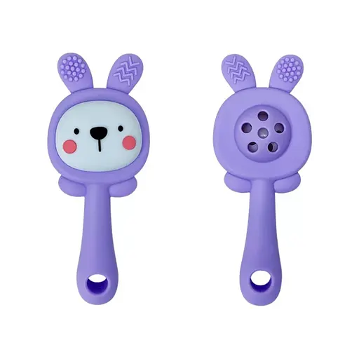 Силіконовий прорізувач-брязкальце "Зайка" Mega Zayka MGZ-0427(Violet) - фото 1