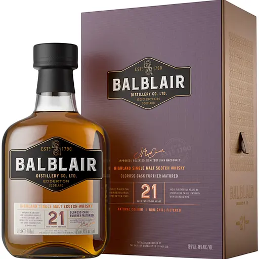 Виски Balblair Highland Single Malt 21 yo 46% 0.7 л