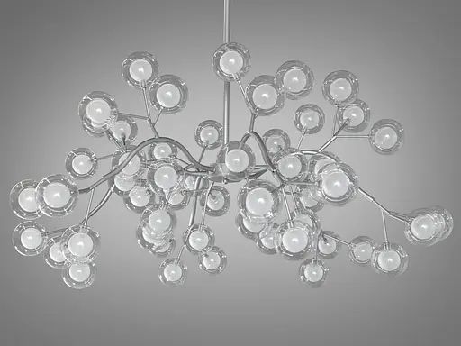 Дизайнерська люстра "Світлячок", люстра хромована на 54 лампи - фото 3
