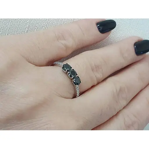 Срібне кільце Агні Стрімлайн з фіанітами. 1349/1Р-CZ 17 - фото 2