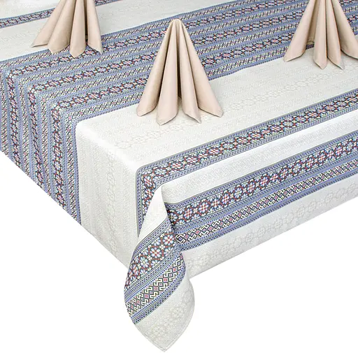 Набір Home Line скатертина з серветкою Ружа сіро-бежевий 150х180 см (199569)