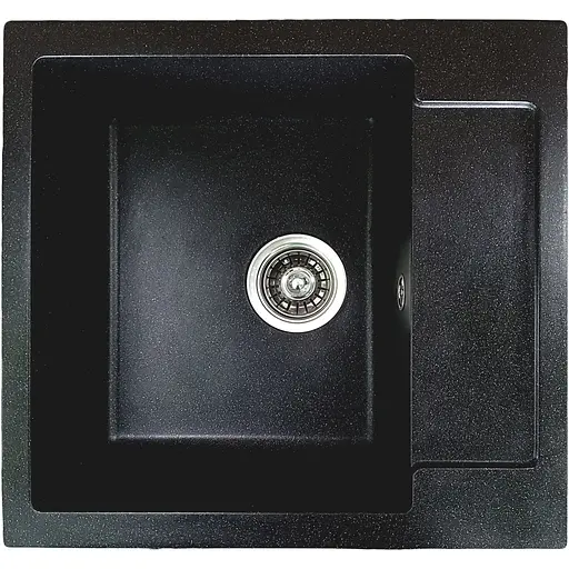 Гранітна кухонна мийка Romzha Janta 52 Antracit (902) з крилом - фото 1