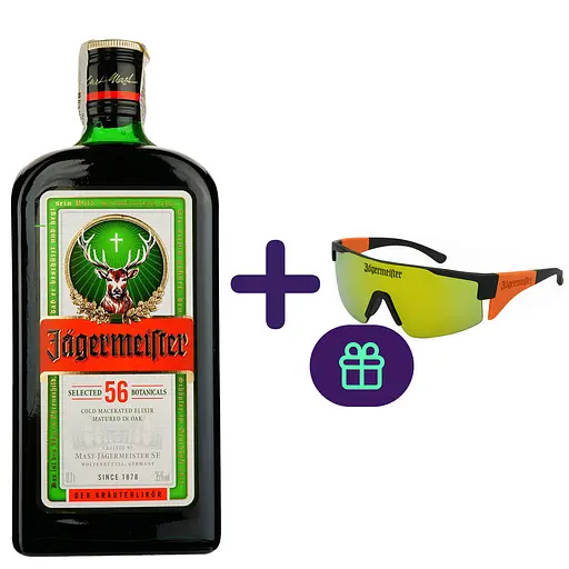 Набор: Ликер Jagermeister 35% 0.7 л + Солнцезащитные очки Jagermeister - фото 2
