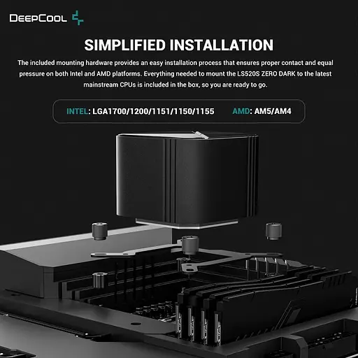 СВО Deepcool LS520S Zero Dark (R-LS520-BKNNMM-G-1) - фото 8