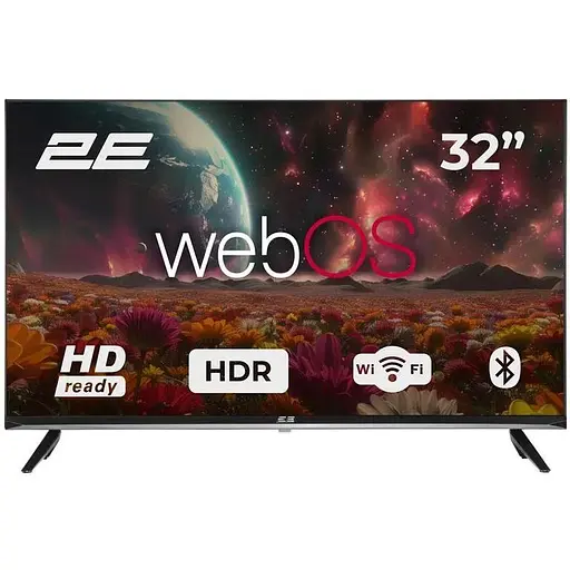 2E Телевізор 32" LED HD 60Hz Smart WebOS Black