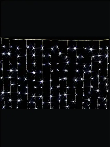 Гірлянда світлодіодна Завіса на вікно Біла 2*2 м від мережі прозорий провід - фото 7