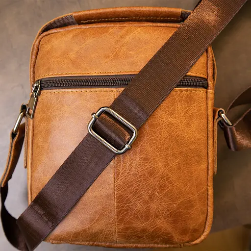 Кожаный мессенджер мужской Vintage 18х20,5х5,5 см sum0013981 - фото 8