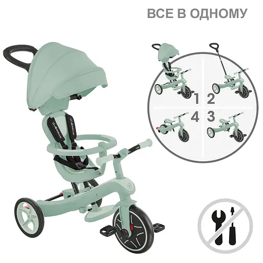 Велосипед дитячий Globber Explorer Trike 4в1 до 20 кг фісташковий (637-505) - фото 3