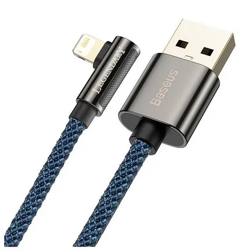 Кабель кутовий Baseus Elbow USB - iPhone (Lightning) CACS00003, 1 метр синій