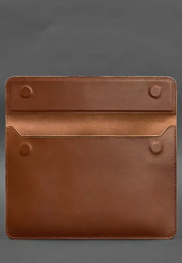 Кожаный чехол-конверт BlankNote на магнитах для ноутбука Универсальный Светло-коричневый - фото 2