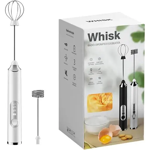 Електричний віночок для збивання яєць з радіокеруванням, спінювач молока, міксер, що перезаряджається, з 3 швидкостями і 2 знімним