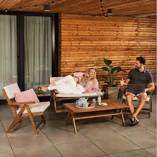 Комплект садових меблів Di Volio Lusiano складаний бежевий - фото 3