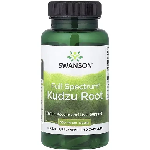Корень кудзу Swanson Kudzu Root 500 mg Full Spectrum, 60 капсул для поддержки сердца и печени