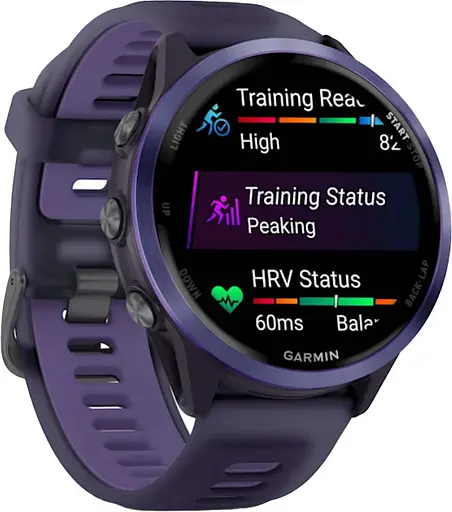 Смарт-годинник Garmin Forerunner 570 47mm Indigo Aluminium w. Translucent Imperial Purple/Indigo Band (010-02971-02) - фото 2