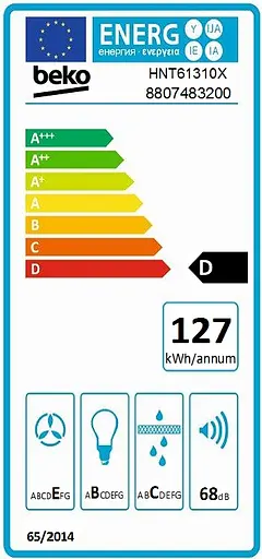 Вытяжка Beko телескопическая 60 см 483 м3г нержавеющая сталь - фото 7