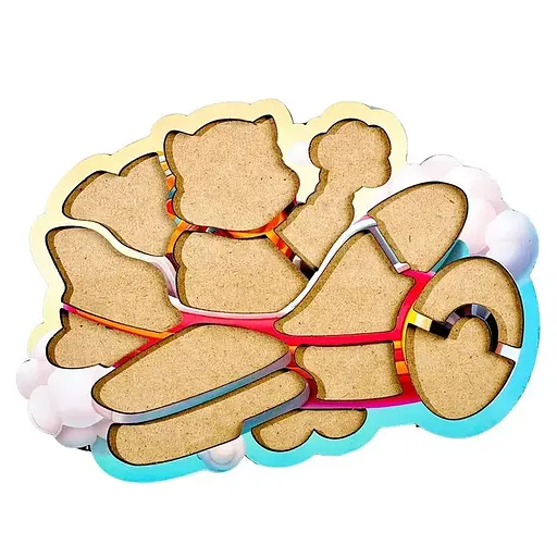 Деревяний контурний пазл Котик пілот (ПСД281) PSD281 - фото 3