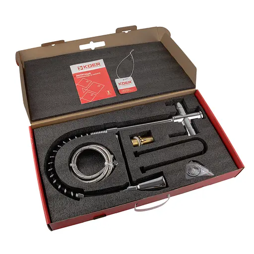 Смеситель для кухни на две воды с гибким изливом Koer KB-72025-01 KR5014 Хром - фото 7