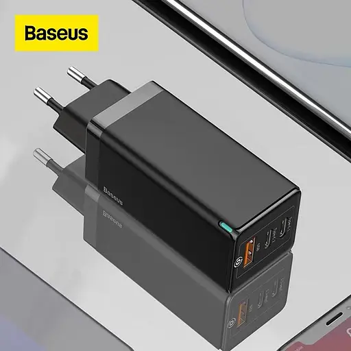 Блок живлення Usams Gan Fast Charger Triple Usb 65 W 5a - фото 4