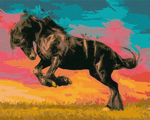 Набір для розпису по номерах Величний мустанг, 40x50 см, КНО4339