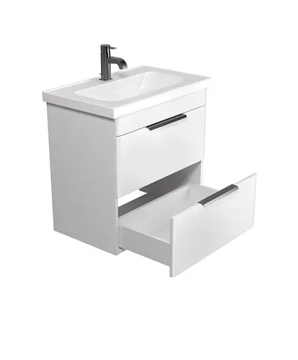 Тумба Мойдодир Iris 65-A з умивальником Fenova 65 підвісна Білий - фото 3