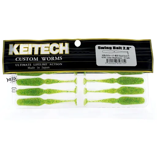 Силикон Keitech Swing Bait 2.8" #424 Lime Chartreuse (8 шт/уп) - фото 2