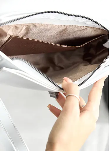 Женская сумка Sambag Leoma Shine белая 25*7*17 см (54050008) - фото 7