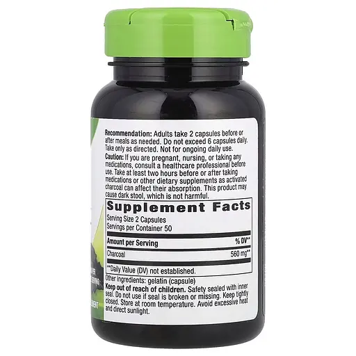 Активоване вугілля Nature's Way Activated Charcoal, 100 капсул - фото 2
