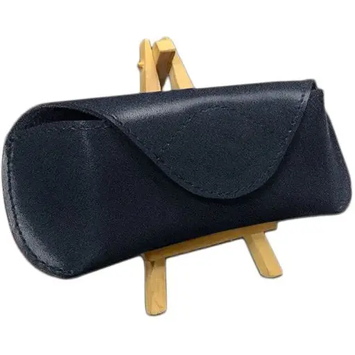 Кожаный чехол для очков BlankNote Краст с клапаном на магните Темно-синий  - фото 1