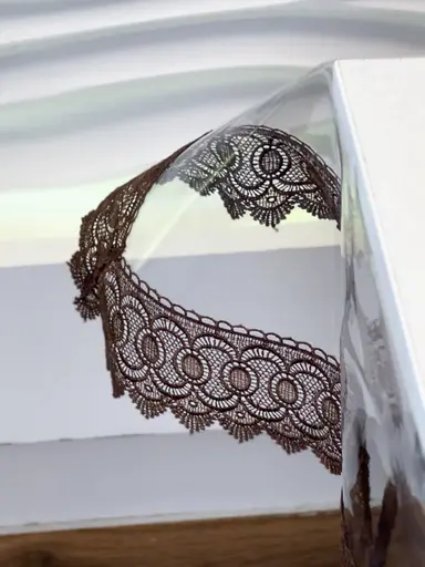 Силіконова скатертина з коричневим мереживом 7 см 170х160 см - фото 9