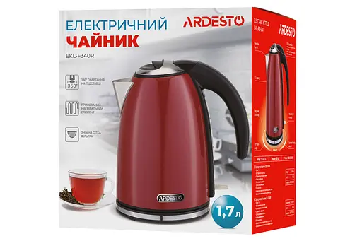Електрочайник Ardesto EKL-F340R Red 2200 Вт 1.7 л - фото 5