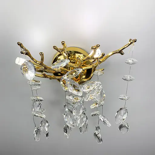 Бра Line F DIAMINA з кришталевим камінням W 33007/2 S GD - фото 6