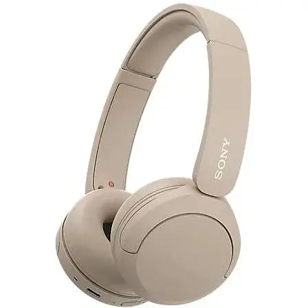Наушники Sony On-ear WH-CH520 BT 5.2 SBC AAC Wireless Mic бежевые